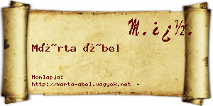 Márta Ábel névjegykártya